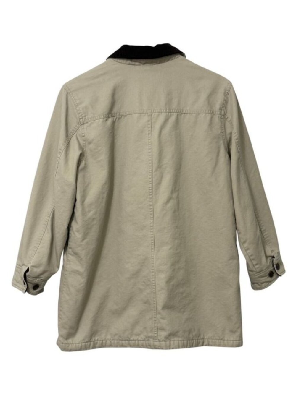 Lands End Womens Barn Chore Jacket Tan Plaid Flannel Lined 100% Cotton Size PL - Picture 6 of 13